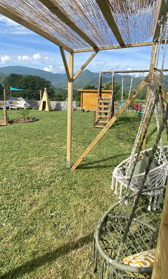 Villa Jacuzzi, Terrain De Petanque Et Aire De Jeux Vue Sur Les Pyrenees Seilhan Exteriör bild